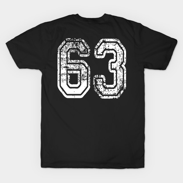 Number 63 Grungy in white by Sterling